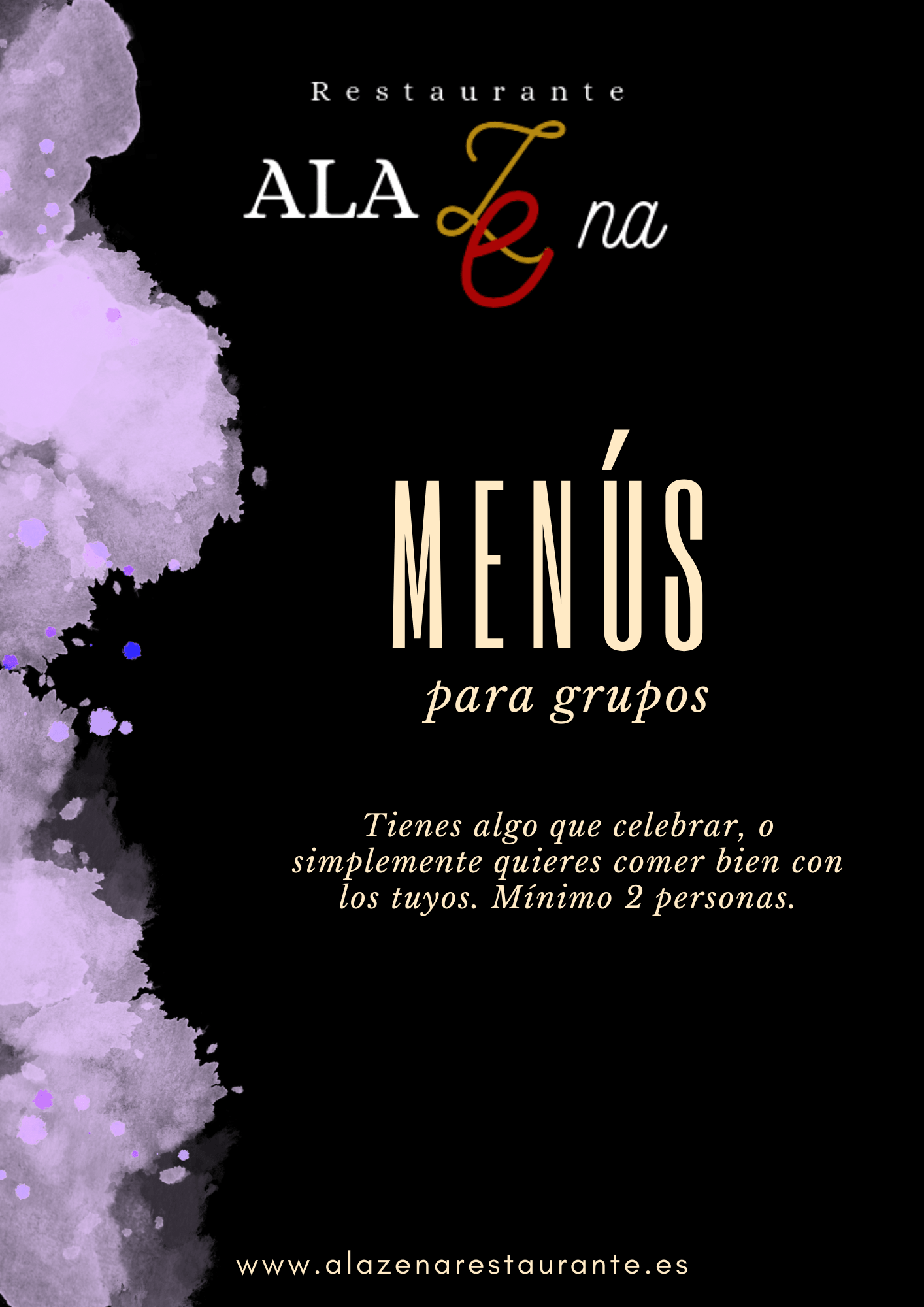 Menús de grupo Alazena Restaurante San Vicente del Raspeig